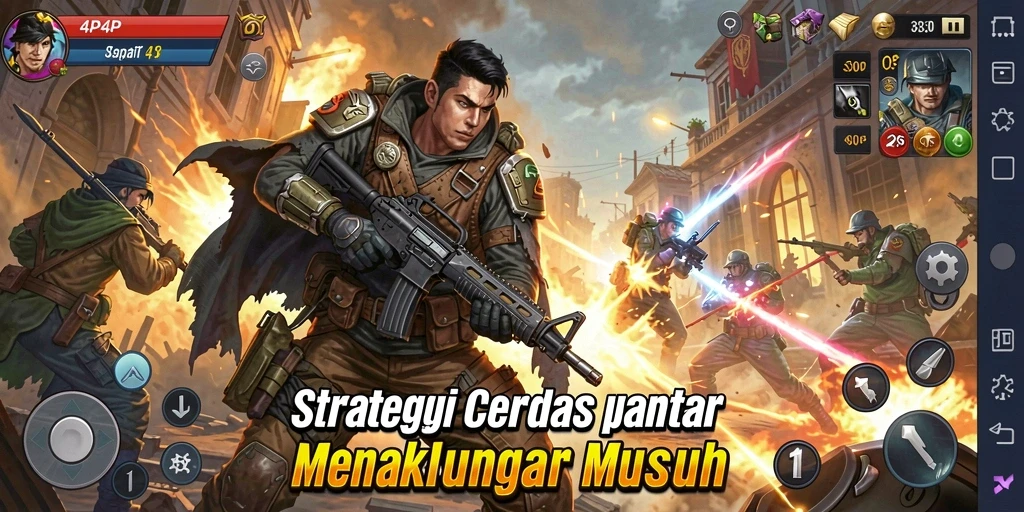 Tampilan gameplay menegangkan dalam strategi 4P4P.