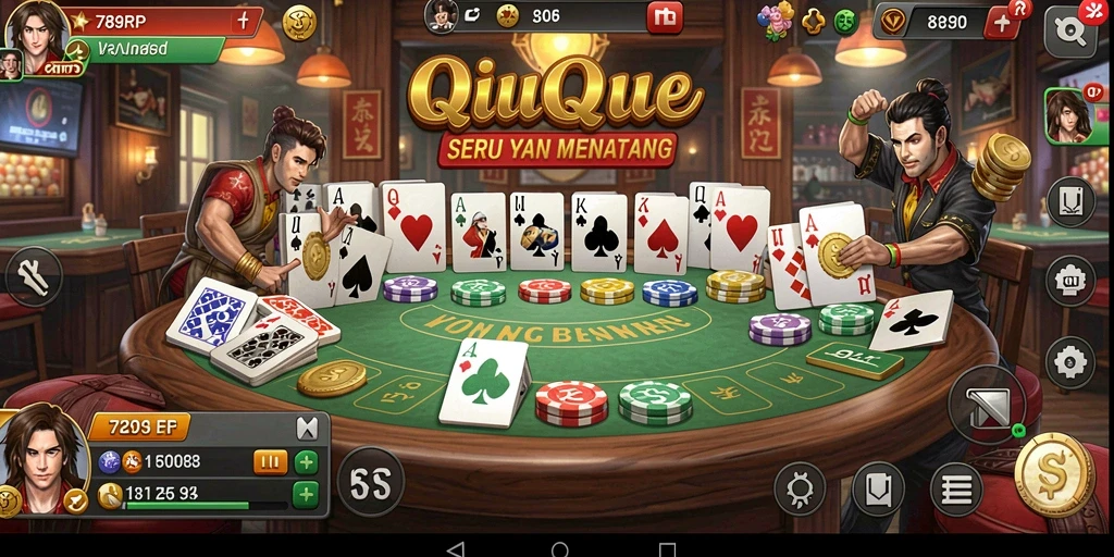 Gameplay QiuQiu yang seru dan interaktif.