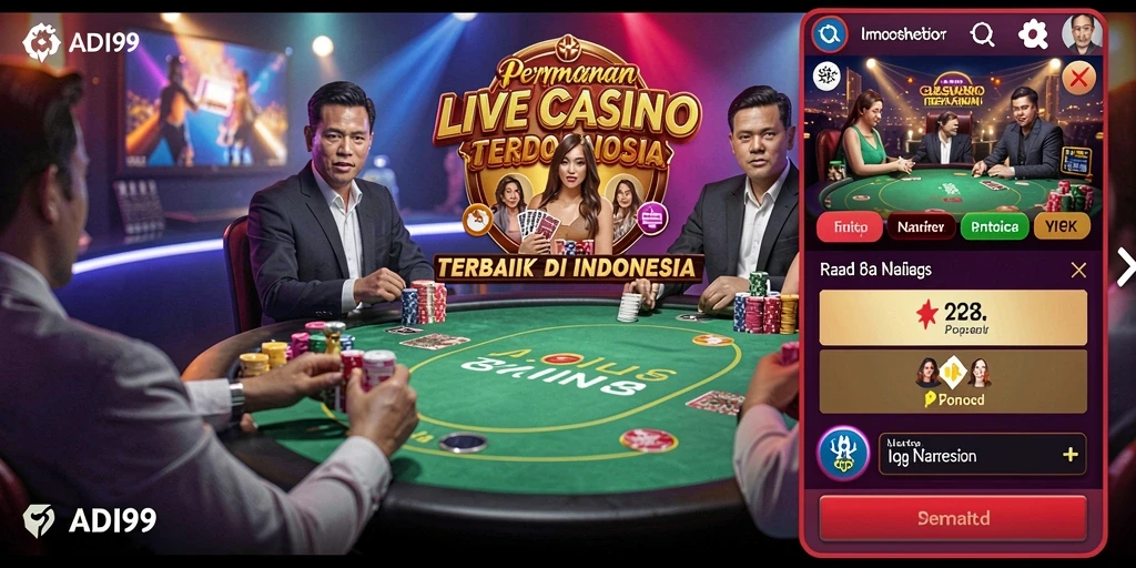 Tampilan menarik dari gameplay Live Casino ADI99.