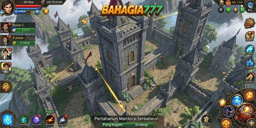 Screenshot BAHAGIA777 menunjukkan aksi menawan dalam gameplay Tower Defense.