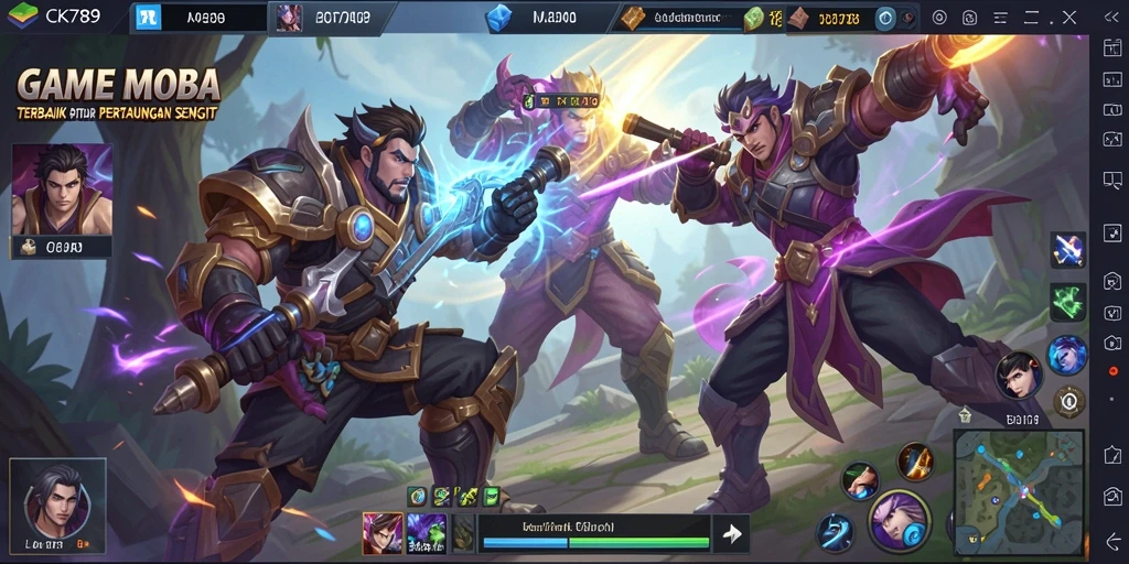 Tampilan aksi seru dalam gameplay CK789 MOBA.