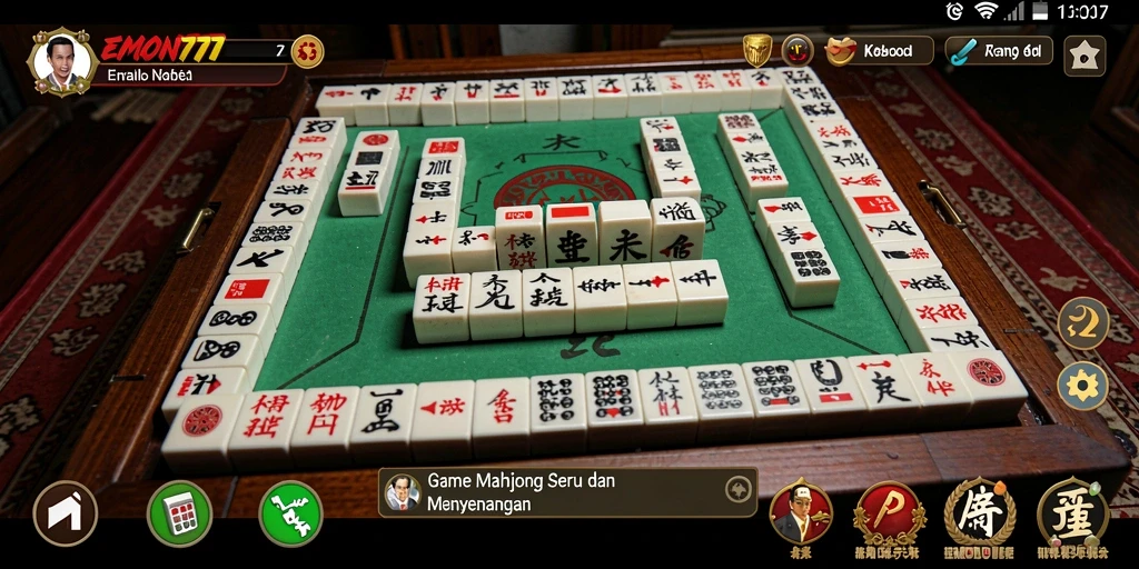 Tampilan gameplay EMON777 yang menampilkan keseruan Mahjong.