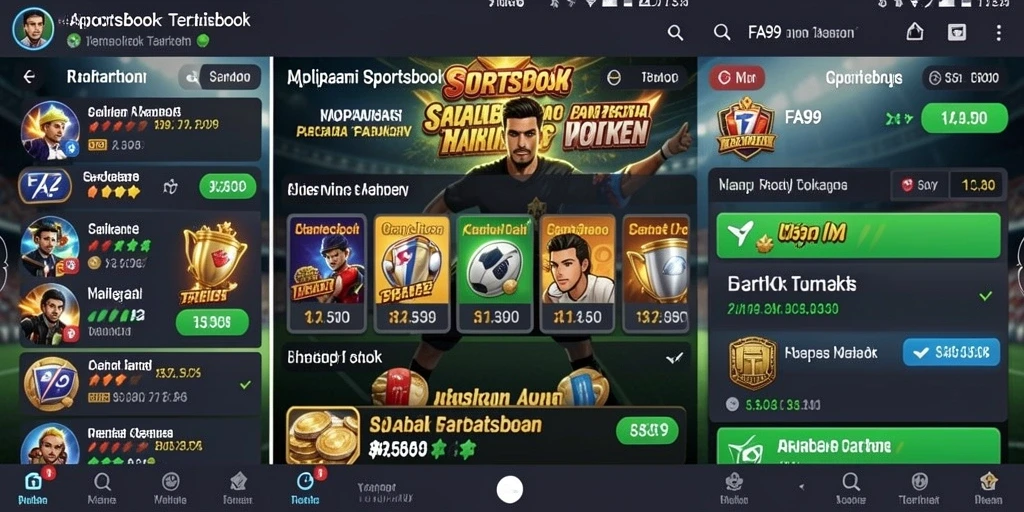 Tampilan gameplay Sportsbook yang menarik dan intuitif.