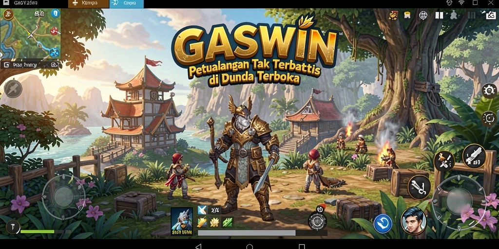 Tangkapan layar GASWIN menampilkan pemain menjelajahi dunia terbuka yang luas.