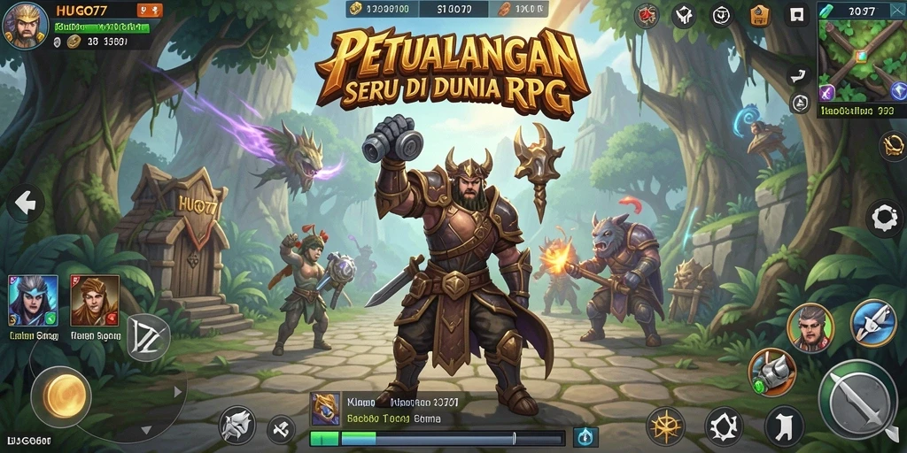 Tampilan screenshot HUGO77 menampilkan aksi pertarungan karakter dengan grafis yang mengesankan.