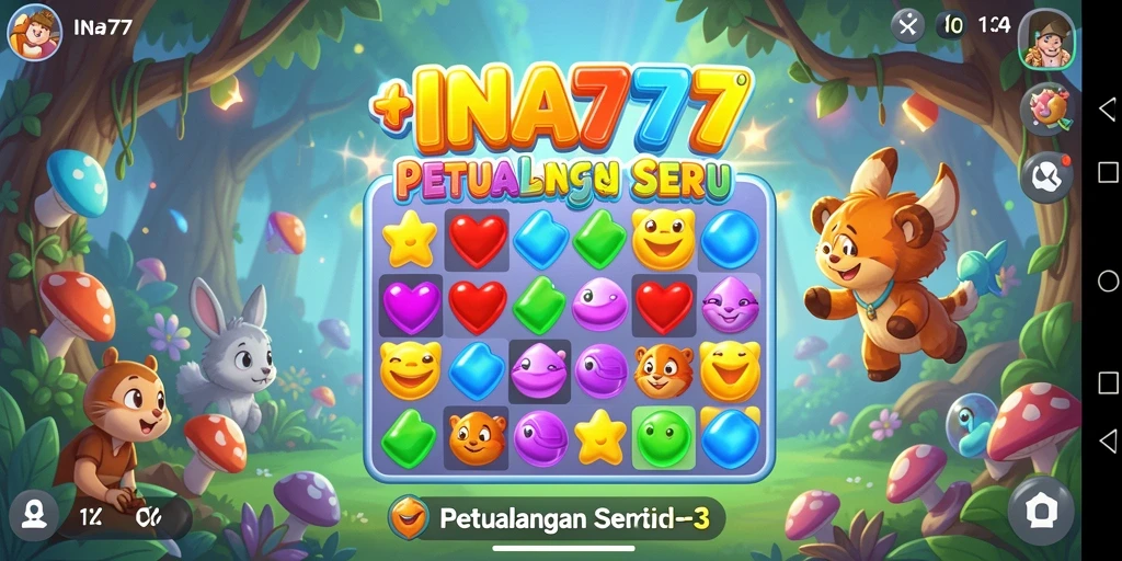 Screenshot memperlihatkan gameplay seru dan penuh warna dalam INA777.