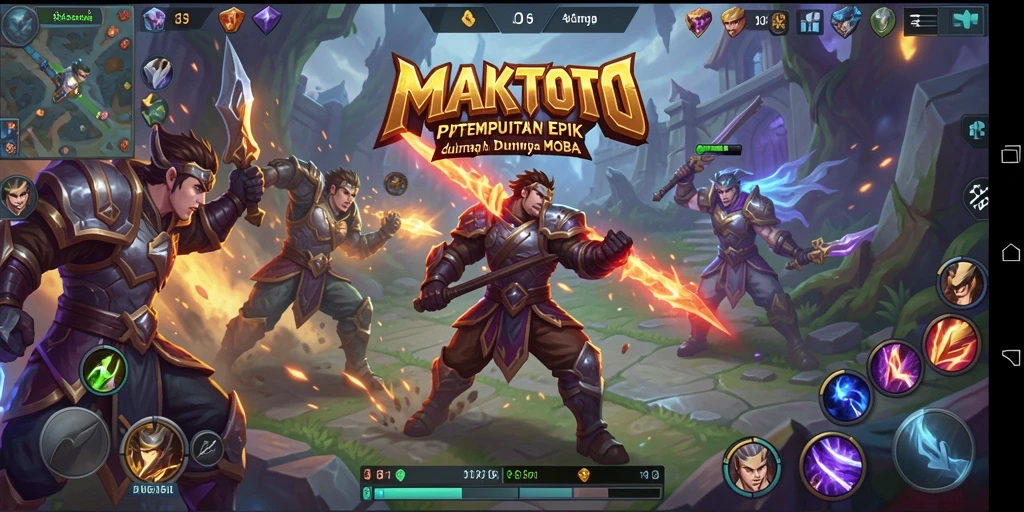 Screenshot gameplay MAKTOTO menampilkan aksi seru dalam pertempuran MOBA.